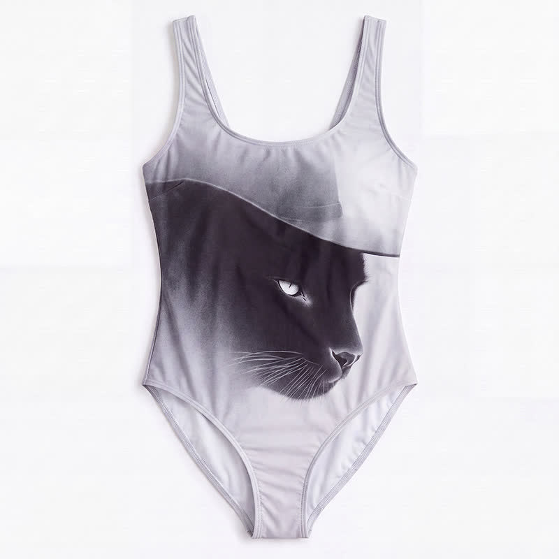 Tropical Leopard Flower Cat Print One-Piece Swimsuit - image 17