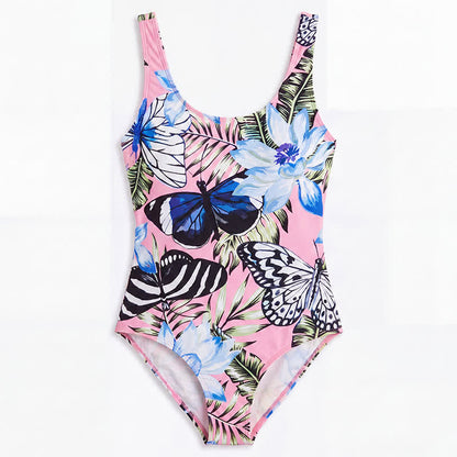 Tropical Leopard Flower Cat Print One-Piece Swimsuit - image 21