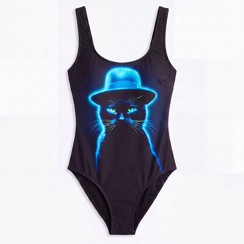 Tropical Leopard Flower Cat Print One-Piece Swimsuit - image 19