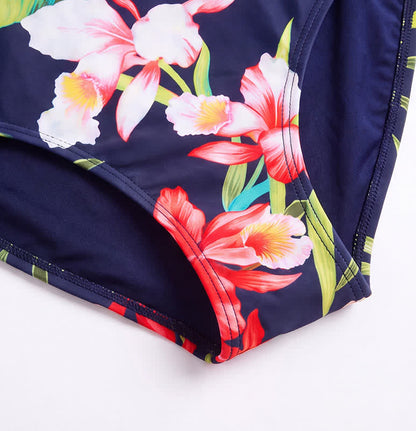 Tropical Leopard Flower Cat Print One-Piece Swimsuit - image 13