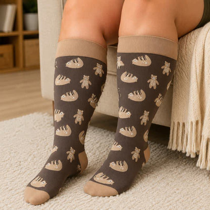 Plus Size Cute Bear Compression Socks - image 3