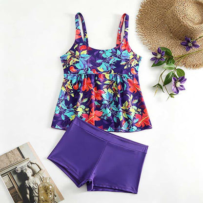Tropical Floral Stripe Tankini Set - image 19