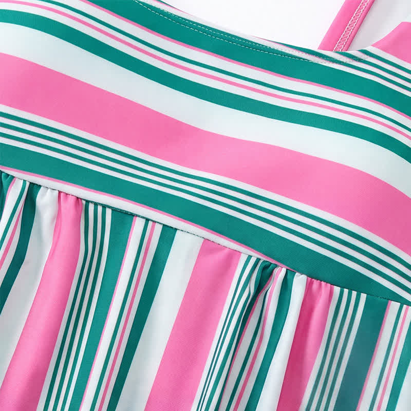 Tropical Floral Stripe Tankini Set - image 12