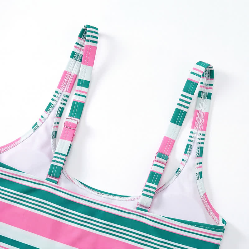 Tropical Floral Stripe Tankini Set - image 13
