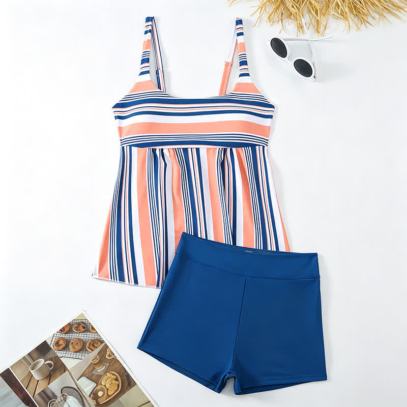 Tropical Floral Stripe Tankini Set - image 15
