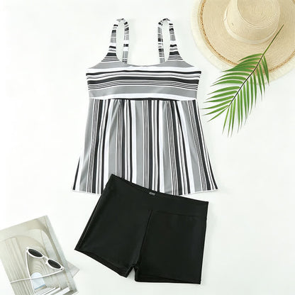 Tropical Floral Stripe Tankini Set - image 18