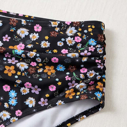 Black Floral Peplum Tankini Set - image 4