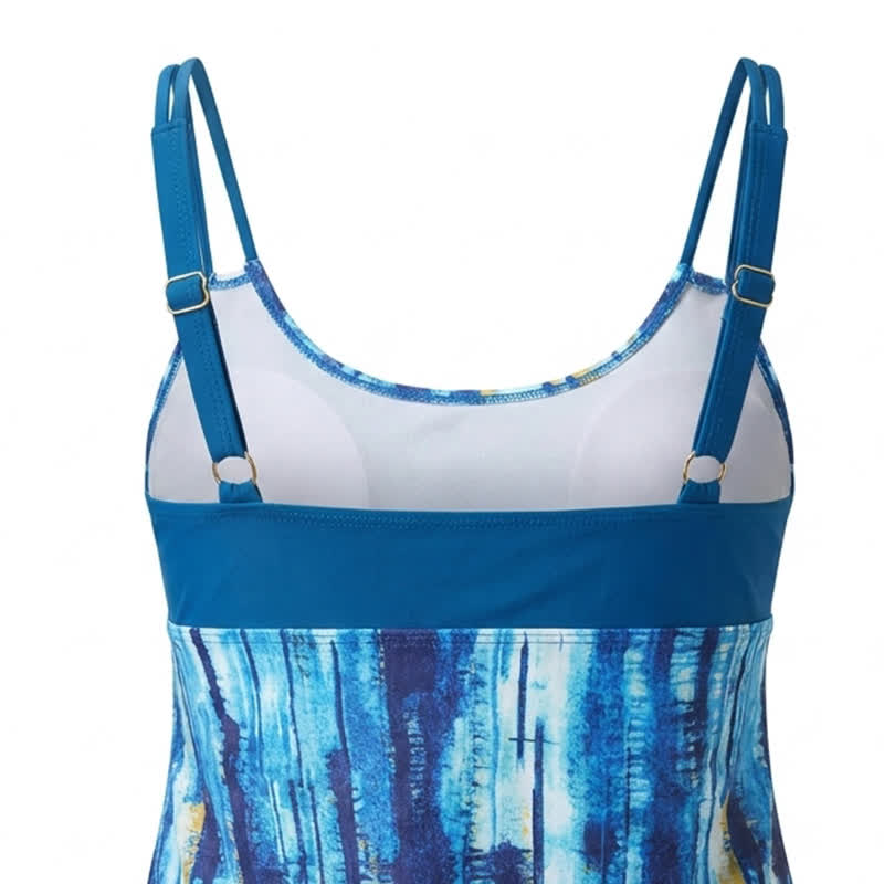 Blue Wave Stripe Scoop Neck Tankini Set - image 3
