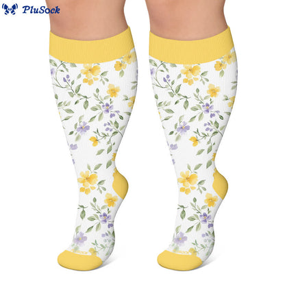 Plus Size Floral Garden Compression Socks - image 5