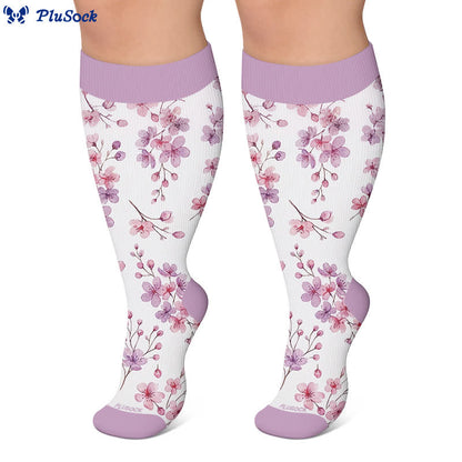 Plus Size Floral Garden Compression Socks - image 6