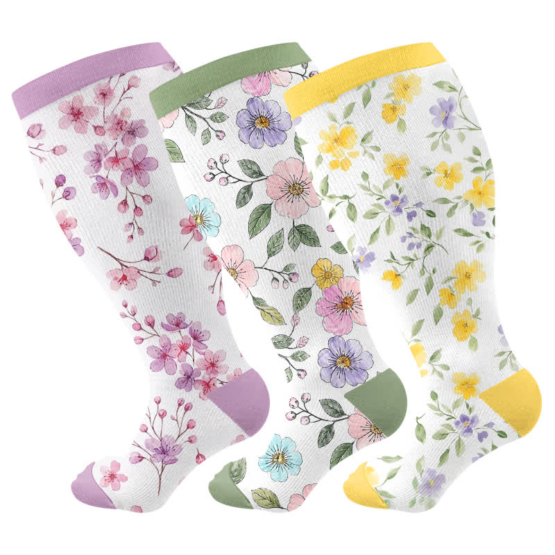 Plus Size Floral Garden Compression Socks - image 4