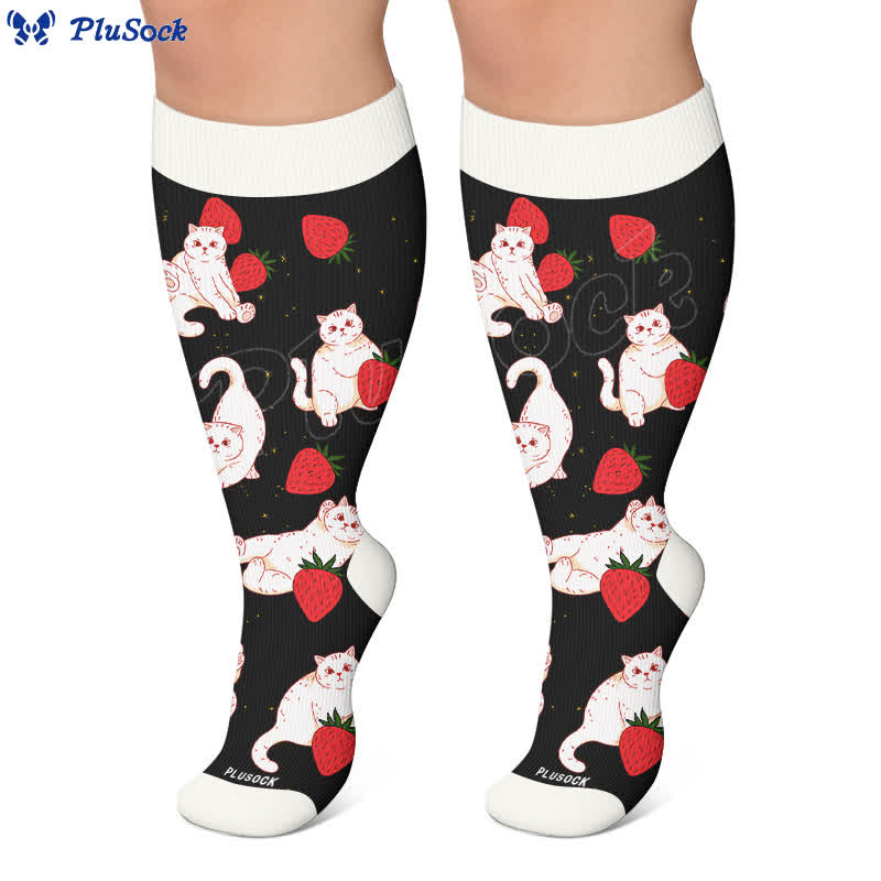 Plus Size Duck Cat Pattern Compression Socks - image 6