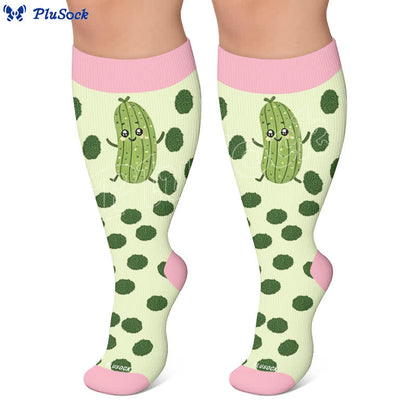 Plus Size Pickle Party Compression Socks - image 5