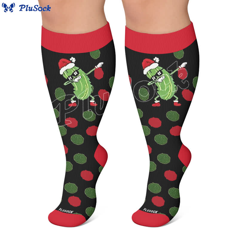 Plus Size Pickle Party Compression Socks - image 7