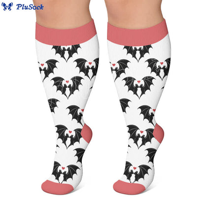 Plus Size Bat Heart Compression Socks - image 5