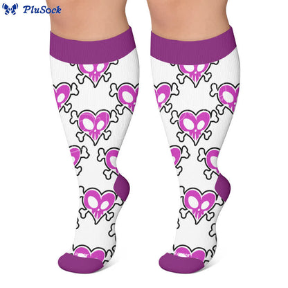 Plus Size Bat Heart Compression Socks - image 7