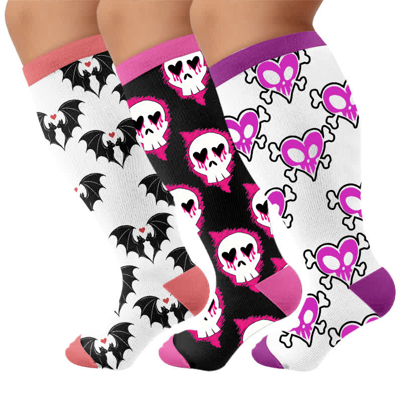 Plus Size Bat Heart Compression Socks - image 4