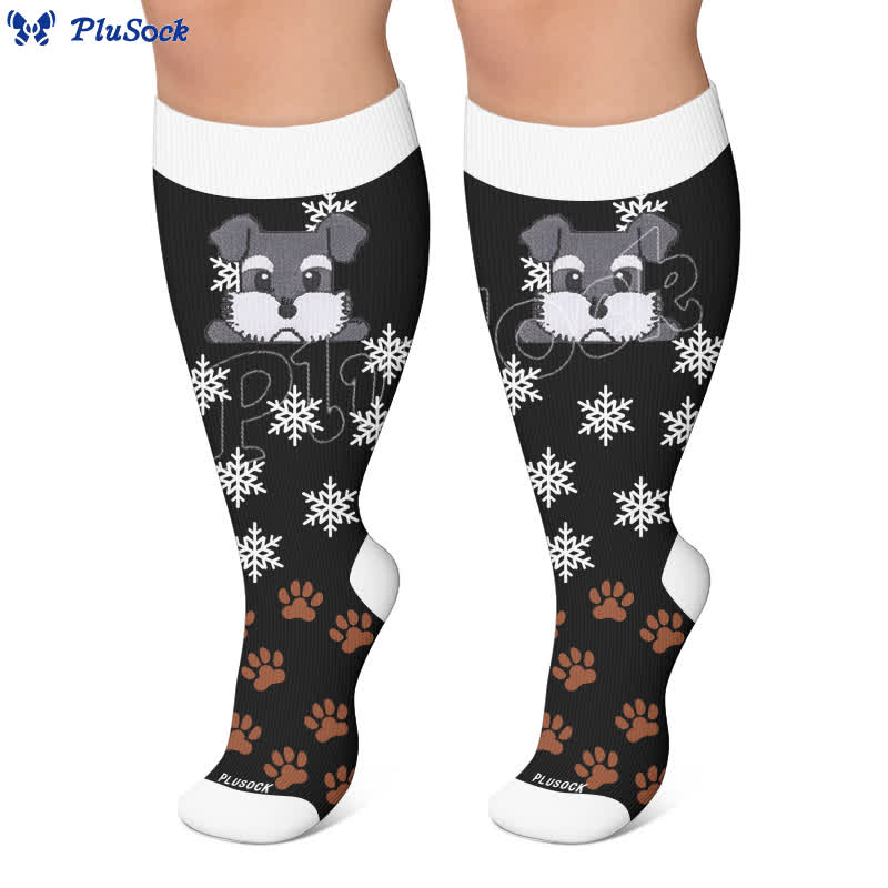 Plus Size Striped Dog Compression Socks - image 6