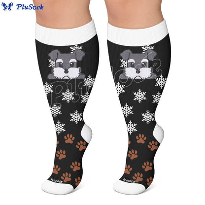 Plus Size Striped Dog Compression Socks - image 6