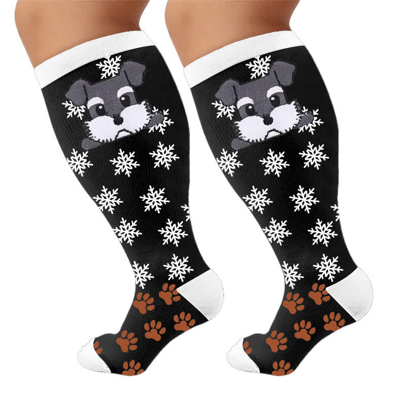 Plus Size Striped Dog Compression Socks - image 10
