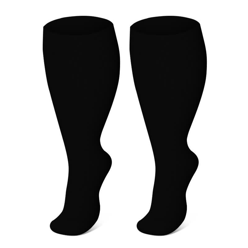 Plus Size Heart Pop Dot Compression Socks(3 Pairs) - Black - 4XL - image 4