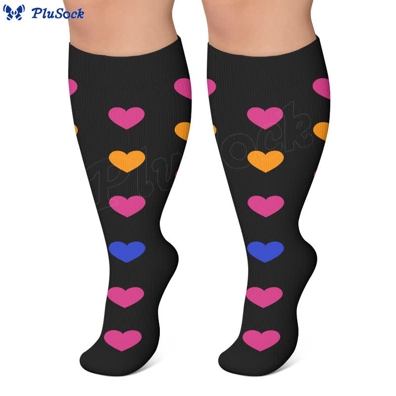 Plus Size Heart Pop Dot Compression Socks - image 5