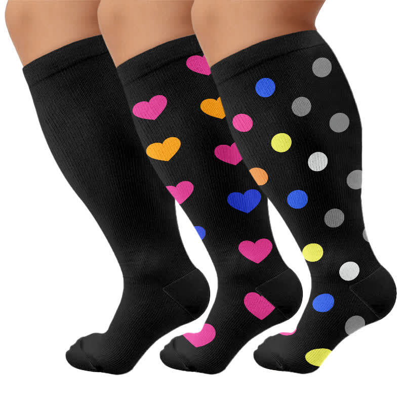 Plus Size Heart Pop Dot Compression Socks - image 4