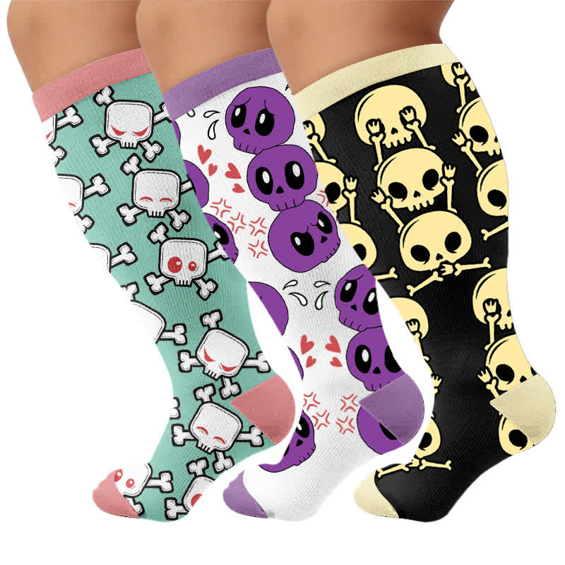 Plus Size Skull Alien Compression Socks - image 7