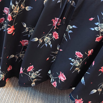 Plus Size Black Floral Midi Dress - image 4