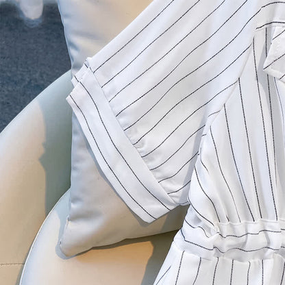 Plus-Size Striped Belted Skirt Midi Dress - image 2