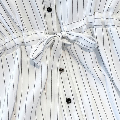 Plus-Size Striped Belted Skirt Midi Dress - image 3