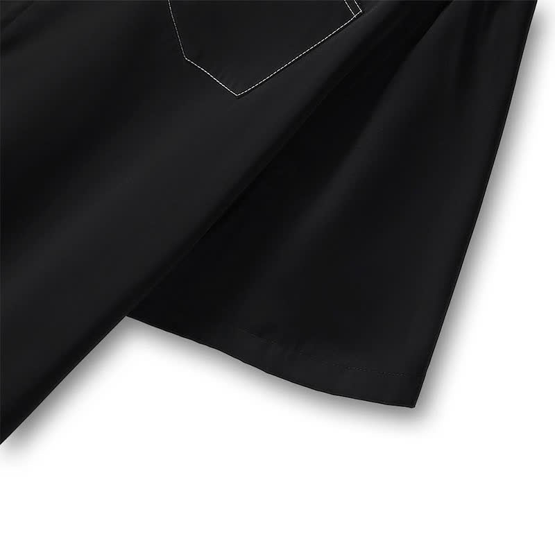 Plus Size Contrast Stitch Camp Collar Shirt Blouse - image 2