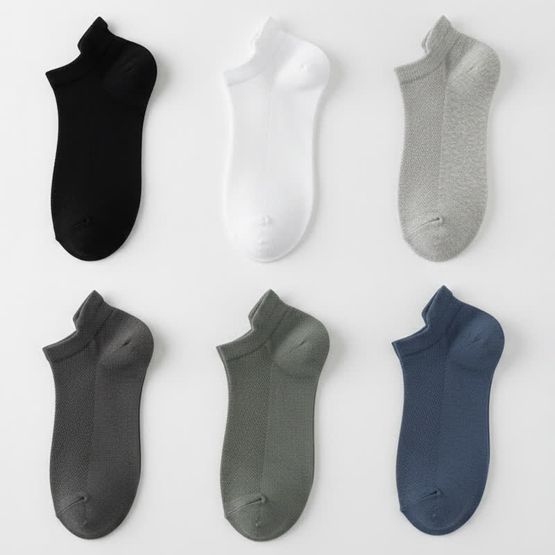 Breathable Mesh Ankle Socks (6 Pairs) - Multicolor - EU39-44(US6-10) - image 10