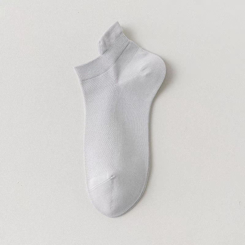 Breathable Mesh Ankle Socks (6 Pairs) - Light Gray - EU39-44(US6-10) - image 7