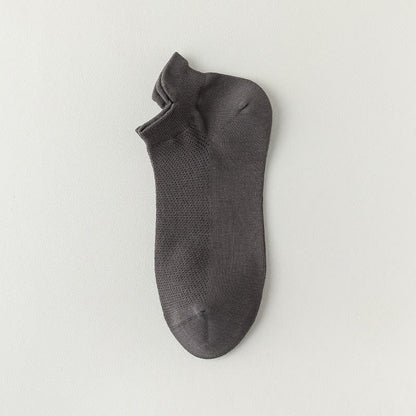 Breathable Mesh Ankle Socks (6 Pairs) - Dark Grey - EU39-44(US6-10) - image 9