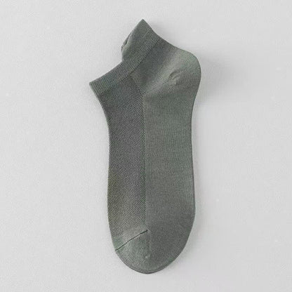 Breathable Mesh Ankle Socks (6 Pairs) - Army Green - EU39-44(US6-10) - image 8
