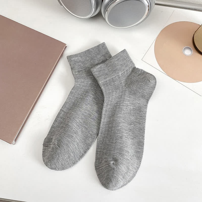 Soft Stretch Ankle Socks (5 Pairs) - Light Gray - EU36-44(US3-10) - image 10