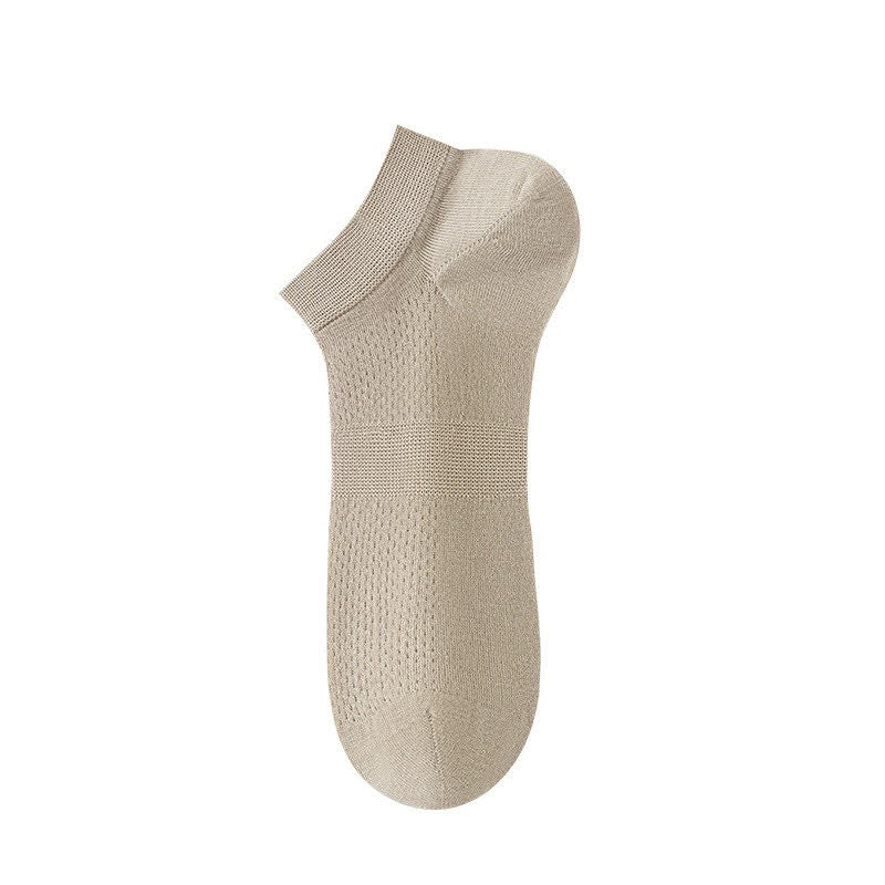 Breathable Silk Ankle Socks (8 Pairs) - Khaki - EU36-44(US3-10) - image 9