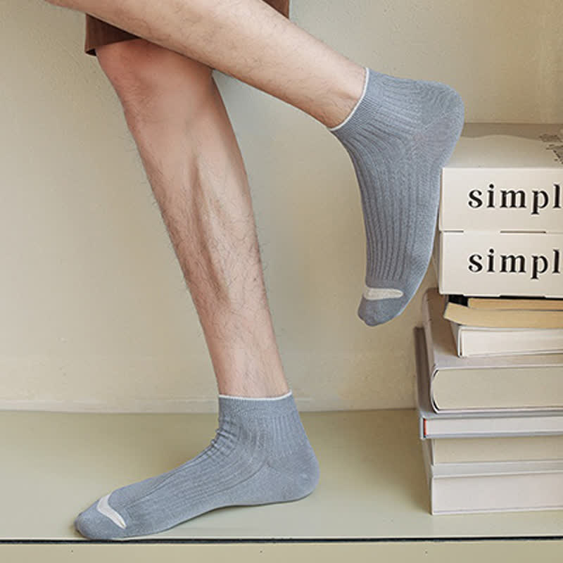 Casual Ribbed Bamboo Ankle Socks (5 Pairs) - image 5