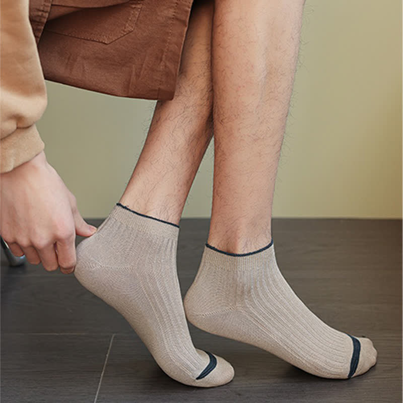 Casual Ribbed Bamboo Ankle Socks (5 Pairs) - image 4