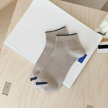 Casual Ribbed Bamboo Ankle Socks (5 Pairs) - Khaki - EU36-44(US3-10) - image 15
