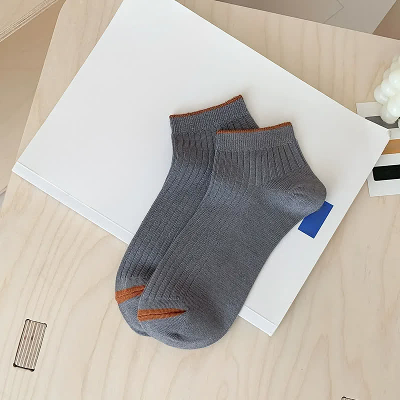 Casual Ribbed Bamboo Ankle Socks (5 Pairs) - Dark Grey - EU36-44(US3-10) - image 13
