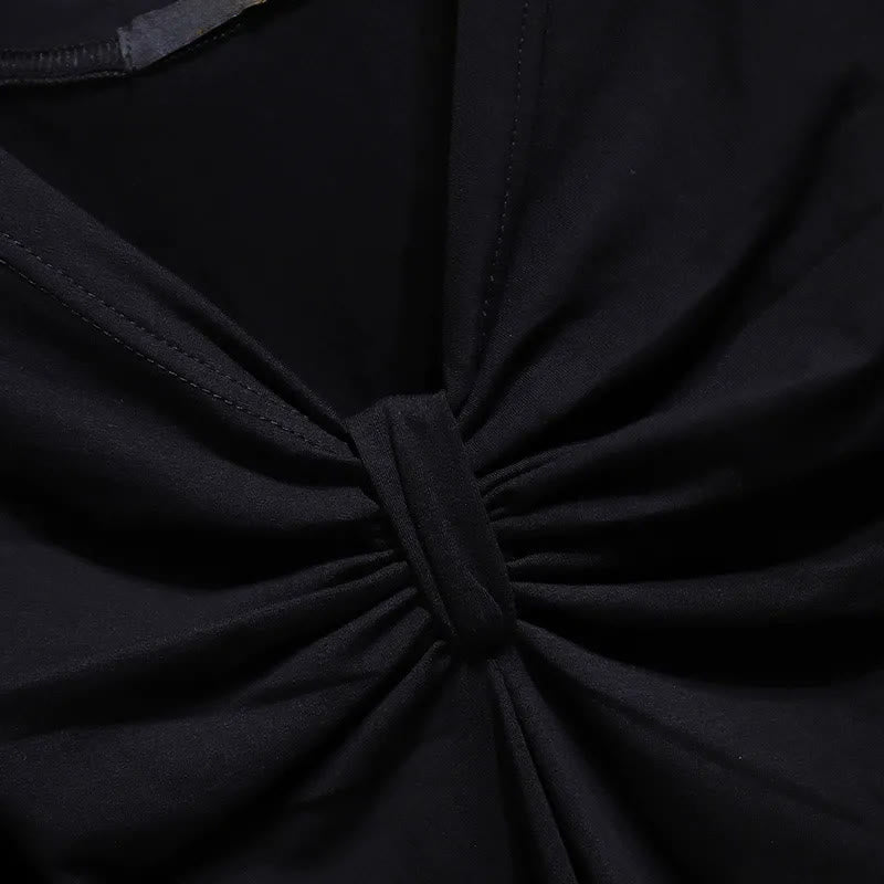 Plus Size Twist Front V Neck Cotton Stretch Blouse - image 3