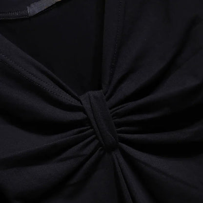 Plus Size Twist Front V Neck Cotton Stretch Blouse - image 3