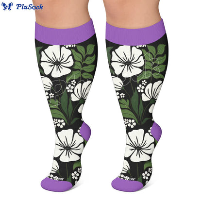 Plus Size Pastel Bloom Compression Socks - image 4