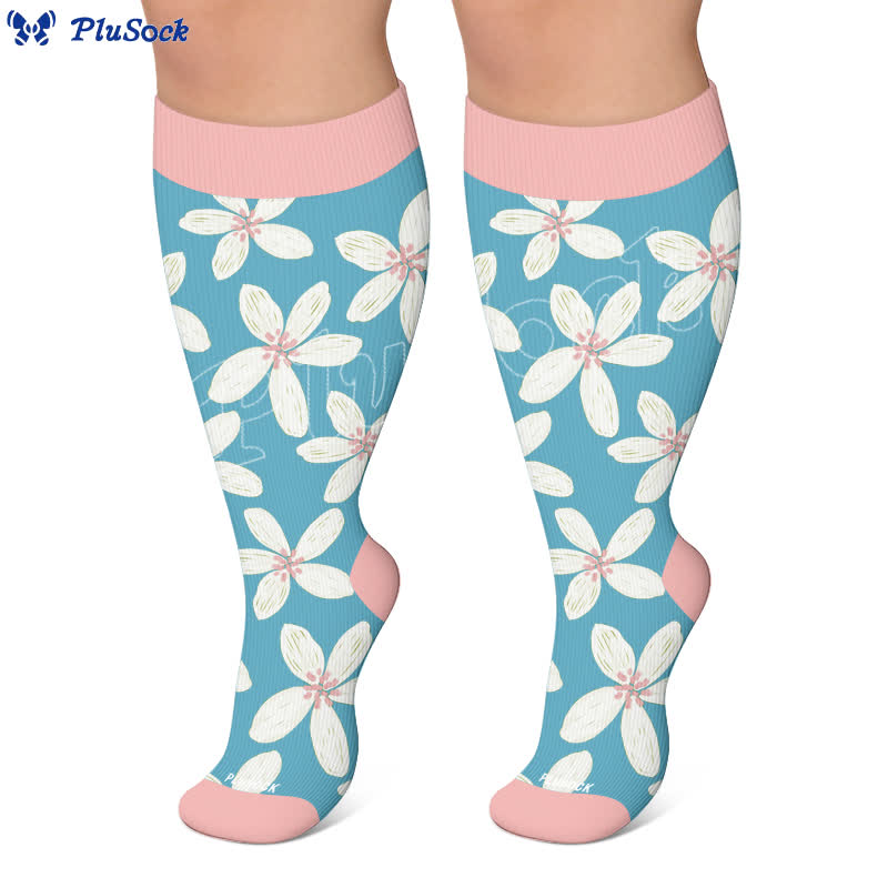 Plus Size Pastel Bloom Compression Socks - image 5