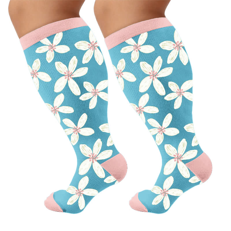 Plus Size Pastel Bloom Compression Socks - image 9