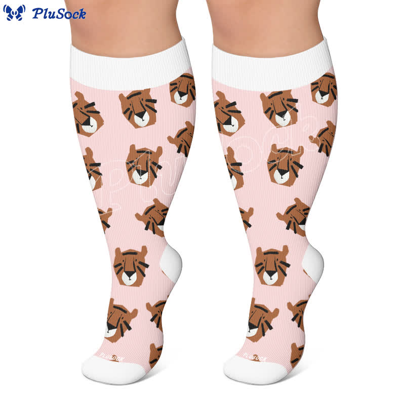 Plus Size Colorblock Animal Compression Socks - image 6