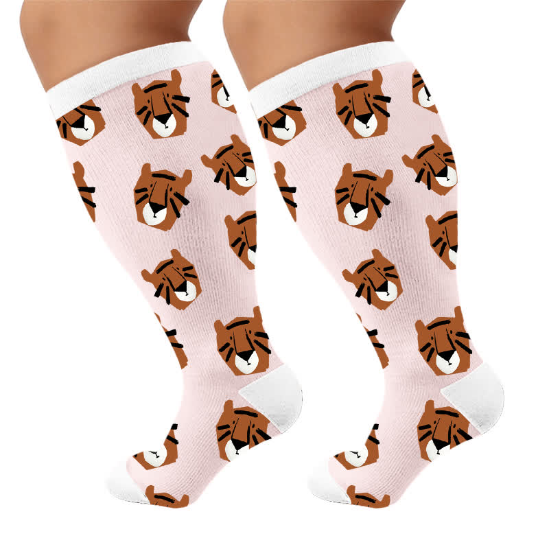 Plus Size Colorblock Animal Compression Socks - image 10