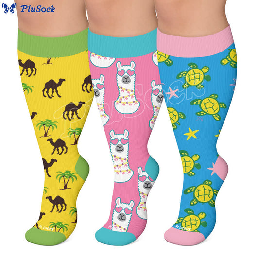 Plus Size Camel Palm Compression Socks - image 0